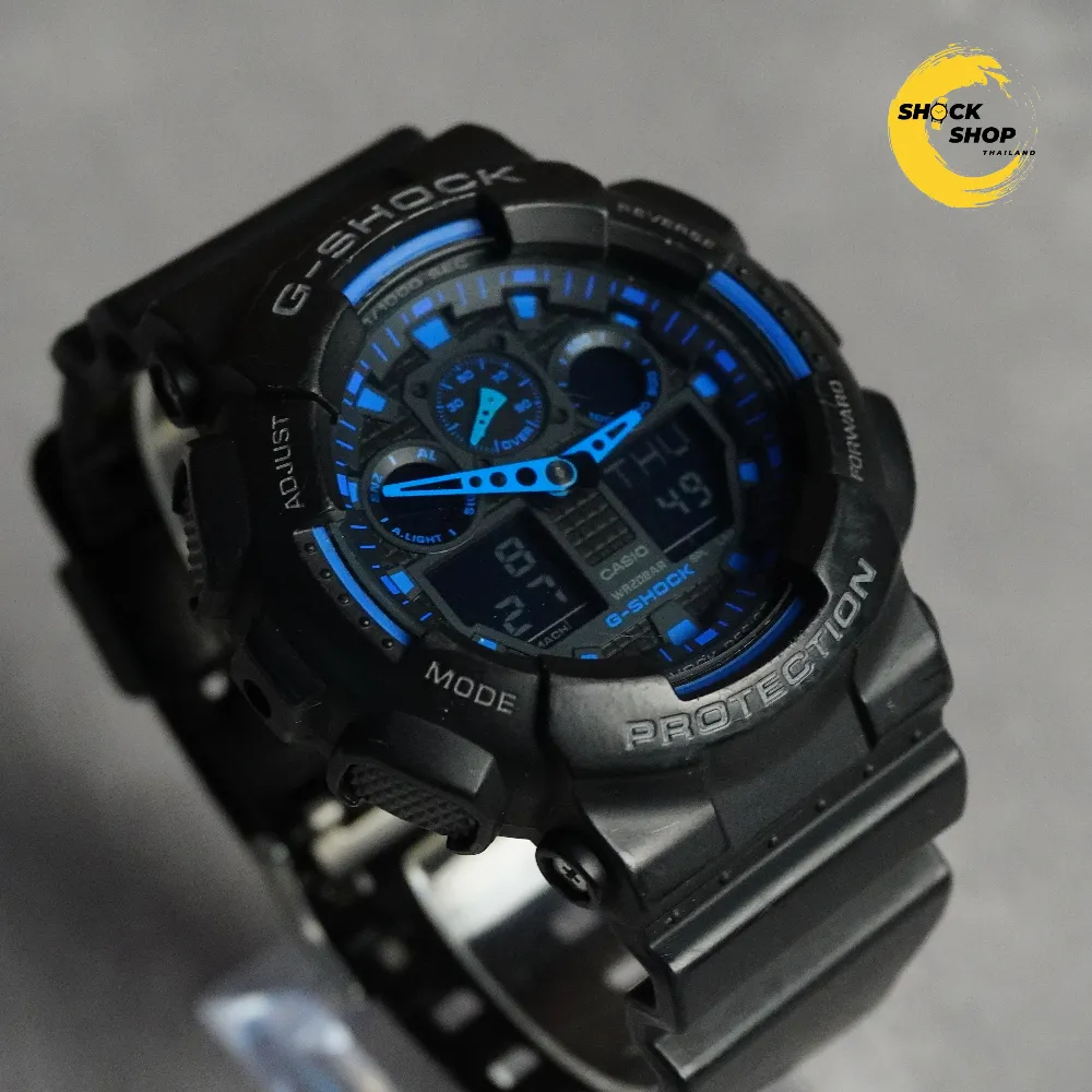 CASIO G-SHOCK นาฬิกาผู้ชาย มือสอง ของแท้ รุ่น GA-100-1A2 ซีรีส์ GA-100 จีช็อค
